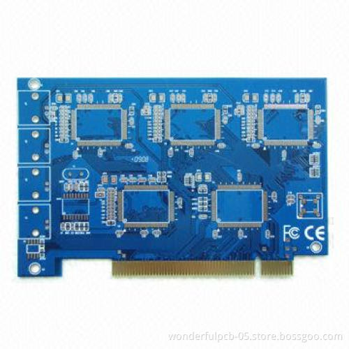Blue PCB Board with Gold Fingers Used for Computers